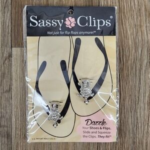 Sassy Clips Rhinestone Turtle Shoe Charms‎ Flip Flop Accessories Women